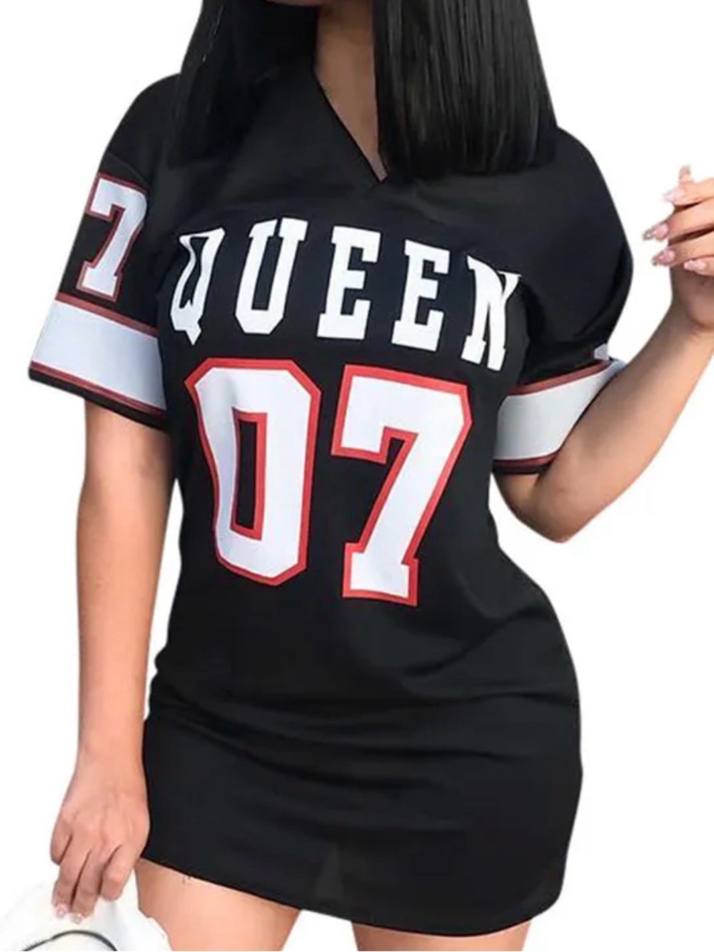 Urban Outfitters Black 'Queen 07' Graphic Jersey Dress